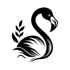 flamingo bird logo design. flamingo bird vector logo design