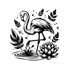 Fototapeta premium flamingo bird logo design. flamingo bird vector logo design