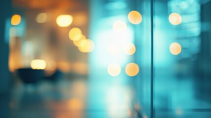 Blurred Background of an Event Exhibition Hall with Bright Lights