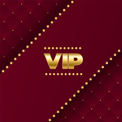 Red VIP card with diamonds. Leather background. Vector illustration for card, poster, banner, certificate