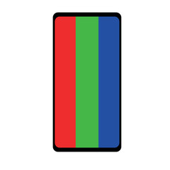 Smartphone Red, Green And Blue Screen Error – Digital Device Failure Illustration