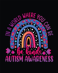 Autism T shirt Design Bundle, Vector Autism T shirt design, Autism shirt, Autism typography T shirt design Collection