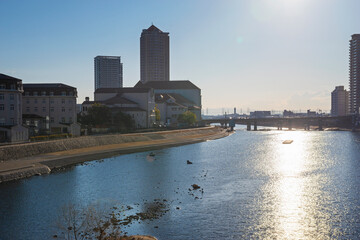 Fototapeta premium 宝塚市の朝の風景