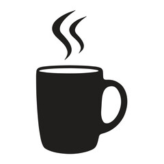 coffee cup icon Simple outline vector logo