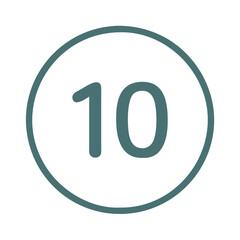 Obraz premium Number 10 inside thin circle icon