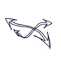 Naklejka premium Crossed arrows hand-drawn icon