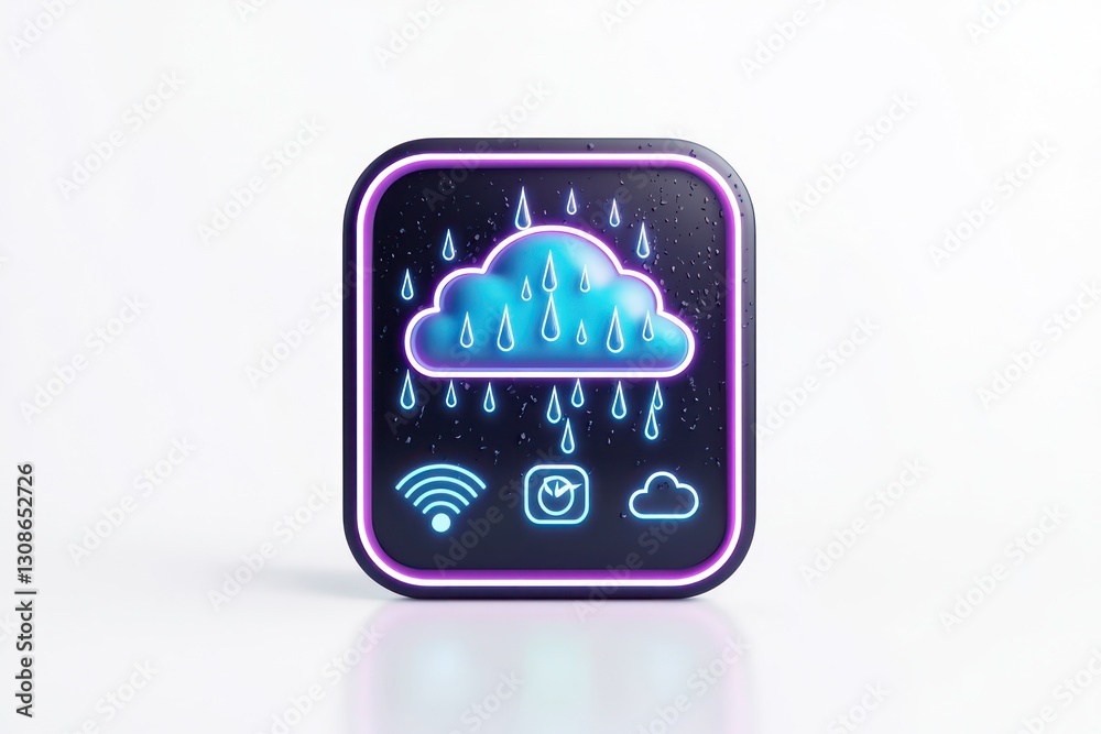 Fototapete 3D line icon representing a weather forecast symbolizing weather app interfaces.