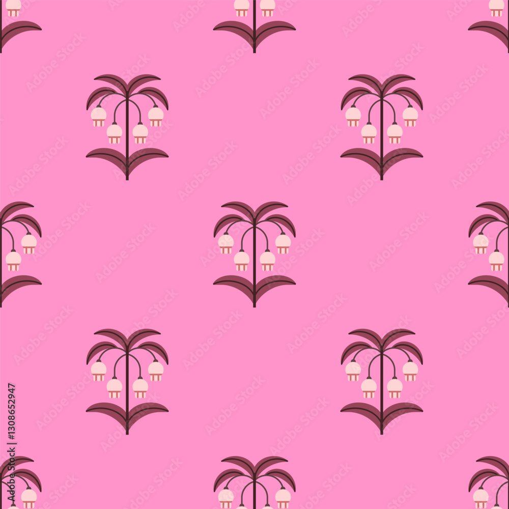 Poster seamless floral pattern. spring botanical design with flower branches. repeating print, endless natu