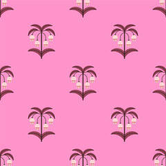 Seamless floral pattern. Spring botanical design with flower branches. Repeating print, endless nature background with wildflowers for textile, fabric, wallpaper, wrapping. Flat vector illustration