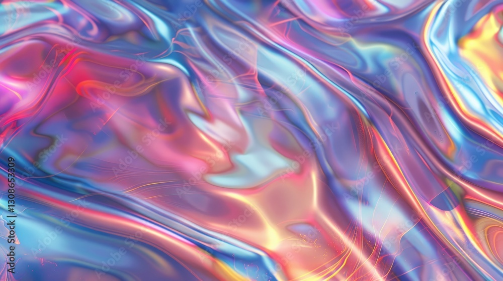 Poster abstract pastel iridescent fluid patterns with wavy lines. background image of wavy line with colorf