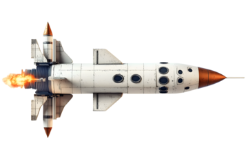 3D rocket in space Business startup and business growth concept, isolated on white background, image ai midjourney generate