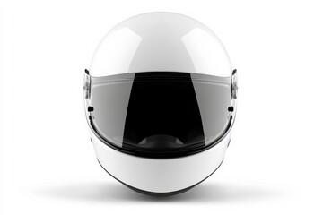 White Racing Helmet for Front View, Studio Shot.