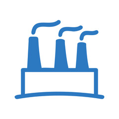 Obraz premium Blue factory with chimneys icon