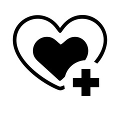 Obraz premium Heart with medical cross icon