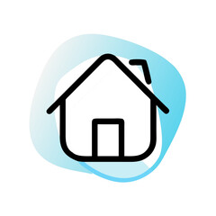 Hand-drawn house with blue accent