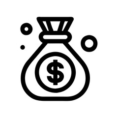 Decorative money bag icon