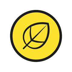 Yellow circle leaf icon