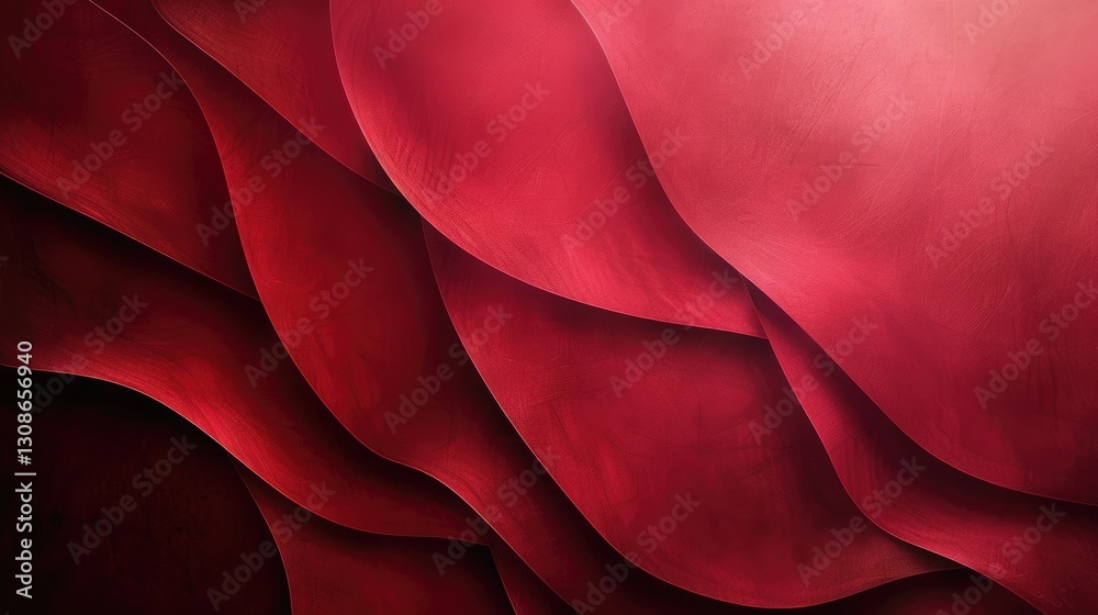 Aufkleber red flowing fabric with a gradient on a soft red background. abstract textile design with red fabric