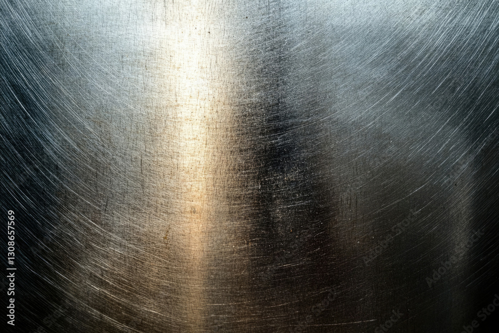 Aufkleber brushed metal texture with varying light reflection, showing scratches and lines.