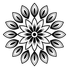 Artistic Flower Silhouette with Intricate Petal Details