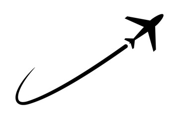 Airplane path icon. airplane take off showing travel design. flat vector illustration simple design.