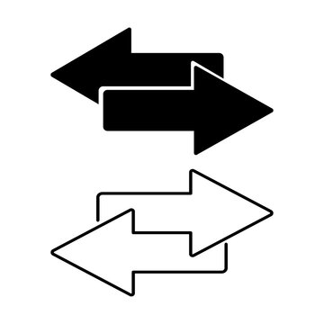 Direction arrows for transfer icon, Swap icon. sync, migration data  symbol. flat vector illustration design.