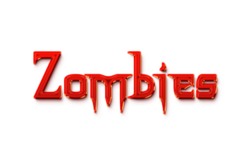 Zombies transparent 3d text style