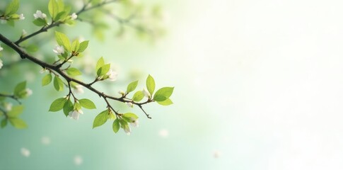Fototapeta premium Delicate branches sway gently on white background, foliage, leafy