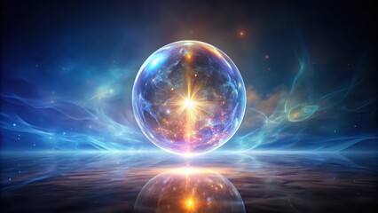 Obraz premium Glowing orb energy field suspended in air , otherworldly aura