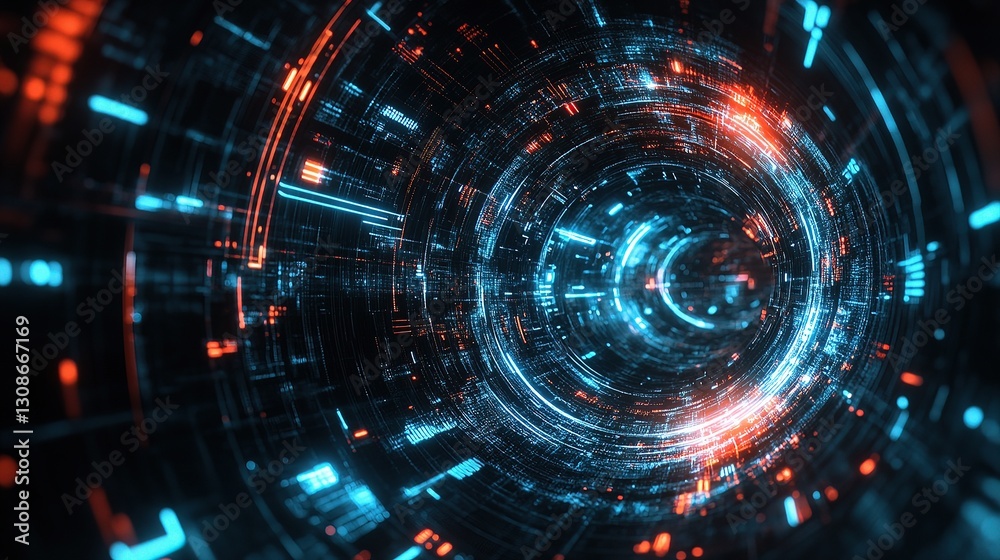 Poster futuristic abstract technology background with dynamic lines and colors