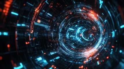 Fototapeta premium Futuristic Abstract Technology Background with Dynamic Lines and Colors