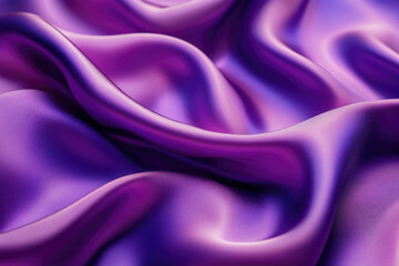 Fototapeta premium Luxurious purple silk fabric with soft, flowing waves and rich texture.