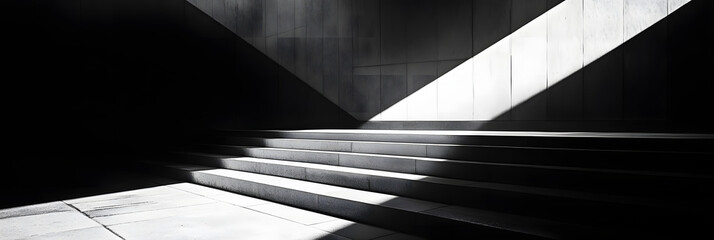 Obraz premium Sunlit Steps in a Modern Architectural Space