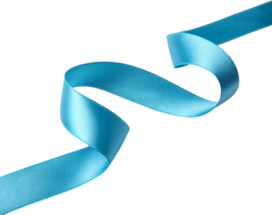 blue ribbon on white background