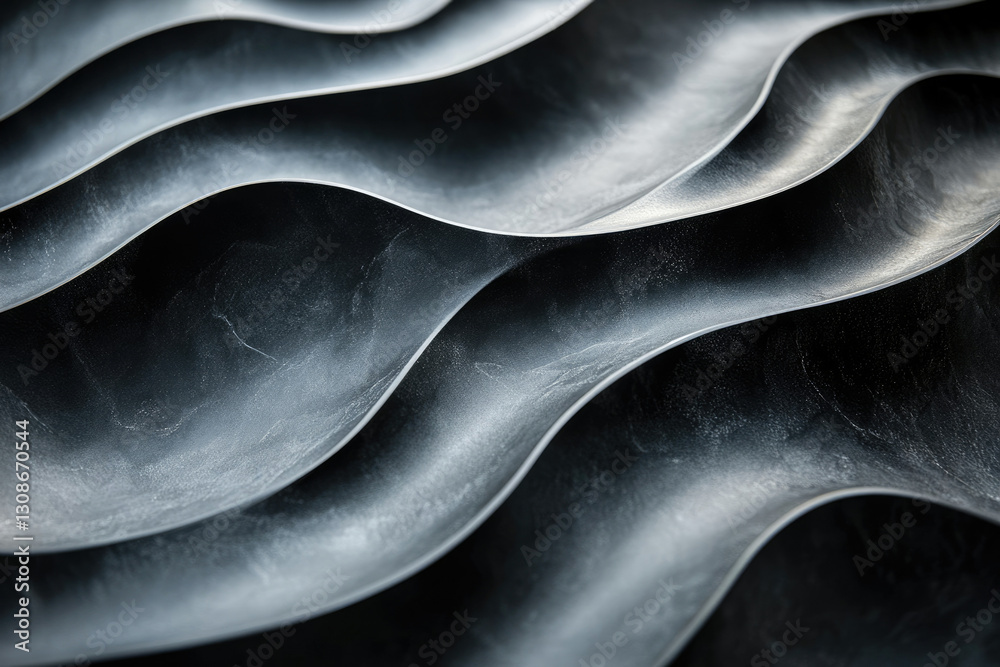 Aufkleber Abstract image of dark, undulating waves creating a textured, flowing pattern.
