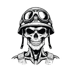 Military Soldier Skull Head illustration