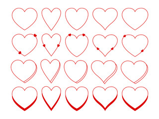 heart frame, linear heart shape trendy minimalist, heart frame icon for wedding invitation card, graphic heart