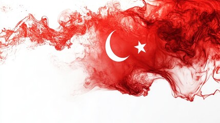 A Turkish flag waves against a white background.  It's a social media image promoting Turkey.
