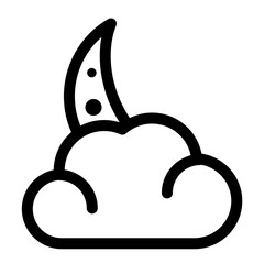 cloudy night  icon for illustration