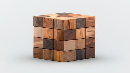 A circular economy, where resources are cherished and waste transformed, is symbolized by wooden cubes, representing manufacturing, on a sleek grey background, emphasizing sustainability and 