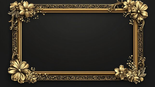 Pretty gold picture frames with Thai-inspired floral corners.  These vector designs are perfect for adding a vintage touch to your photos.
