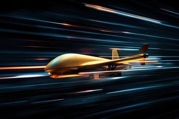 High speed drone accelerates for efficient delivery of items Generative AI