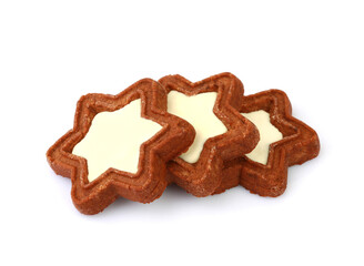 Star shaped cookies isolated on a white background