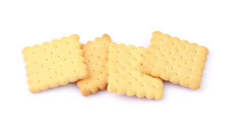 Crackers isolated on white background with clipping path