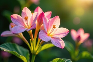 Fototapeta premium Delicate Adenophora flowers unfurl in morning light, gentle, floral, flowers