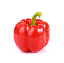 Red sweet pepper isolated on white background with clipping path