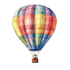 Watercolor balloon fly high, painted in boho style looks dreamy and freedom
