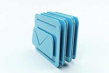 3D line icon symbolizing a file folder for managing paperwork and files.