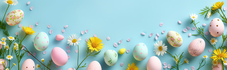 spring flowers and easter background