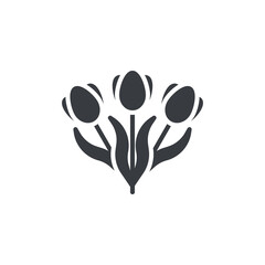 Naklejka premium Bouquet of spring flowers vector icon